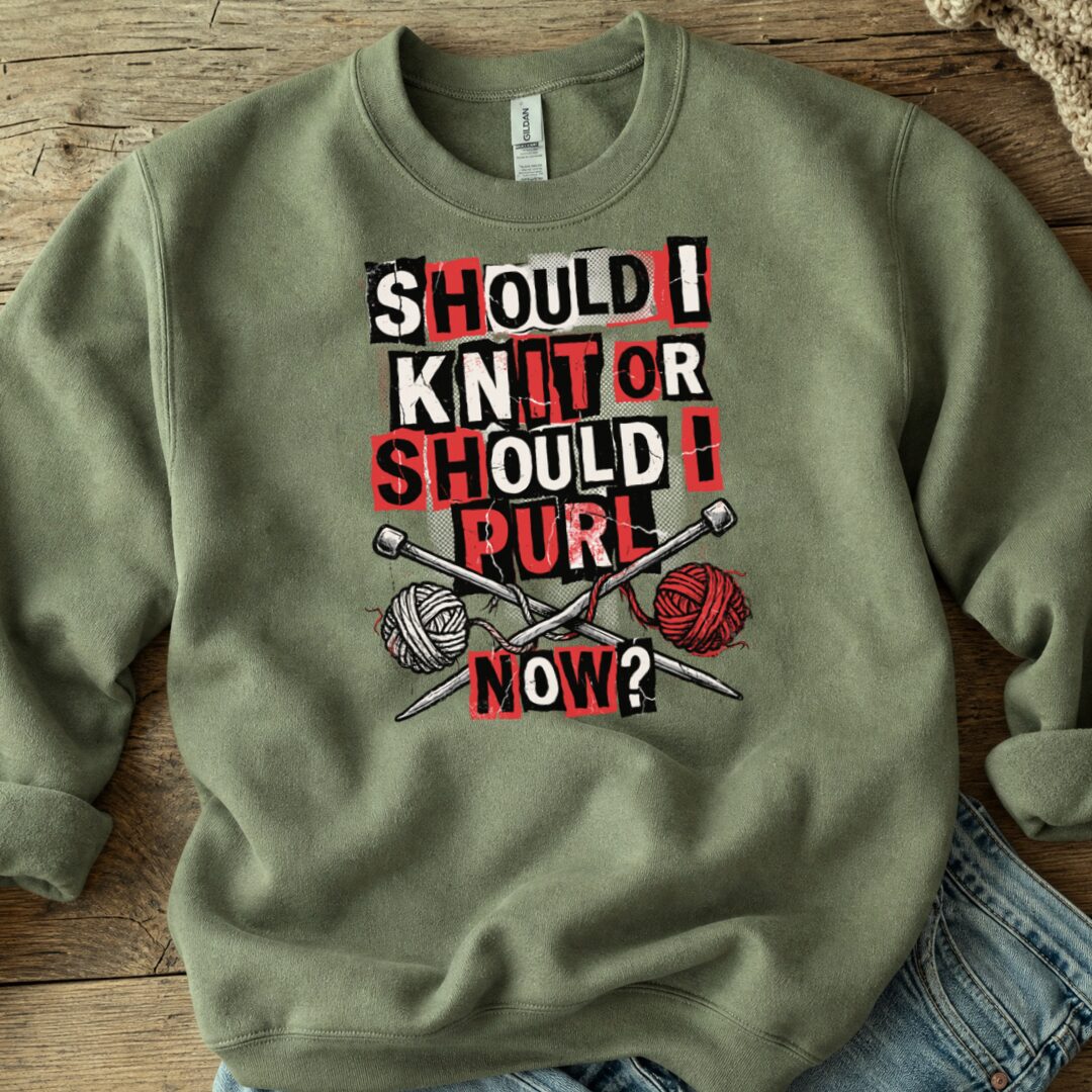Knit Or Purl Rock Sweatshirt Military Green t-shirt