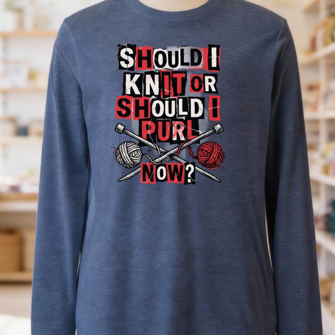 Knit Or Purl Rock Long Sleeve Tee Navy t-shirt