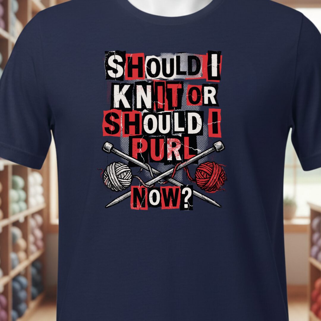 Knit Or Purl Rock T-Shirt Navy t-shirt