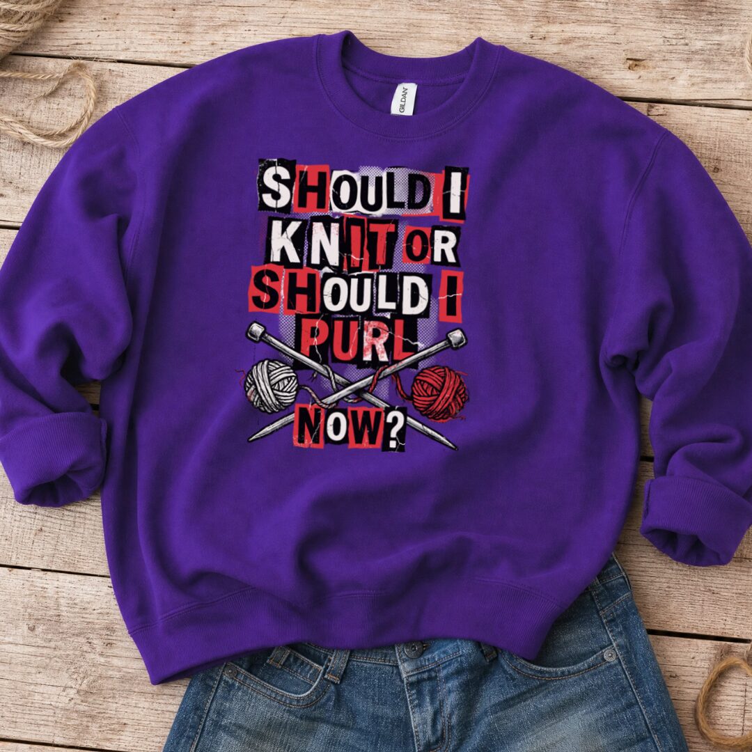 Knit Or Purl Rock Sweatshirt Purple t-shirt