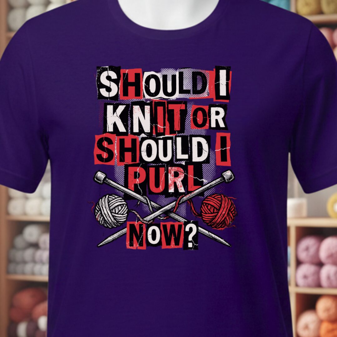 Knit Or Purl Rock T-Shirt Purple t-shirt