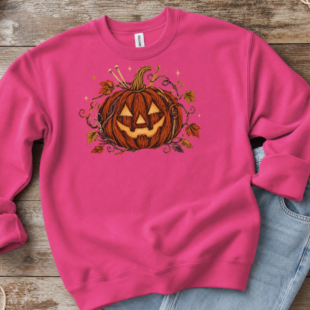 Knit Or Treat Sweatshirt Bright Pink t-shirt