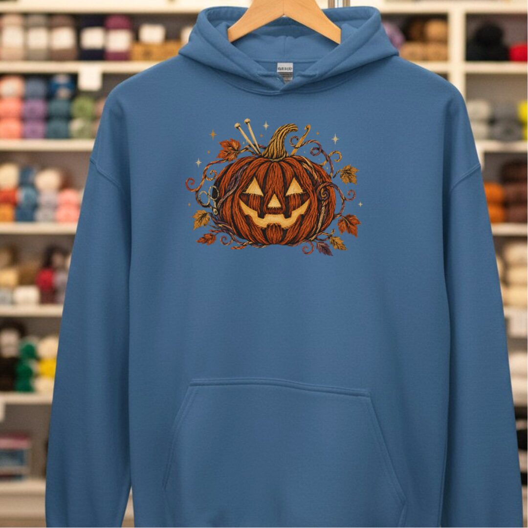 Knit Or Treat Hoodie Indigo Blue t-shirt
