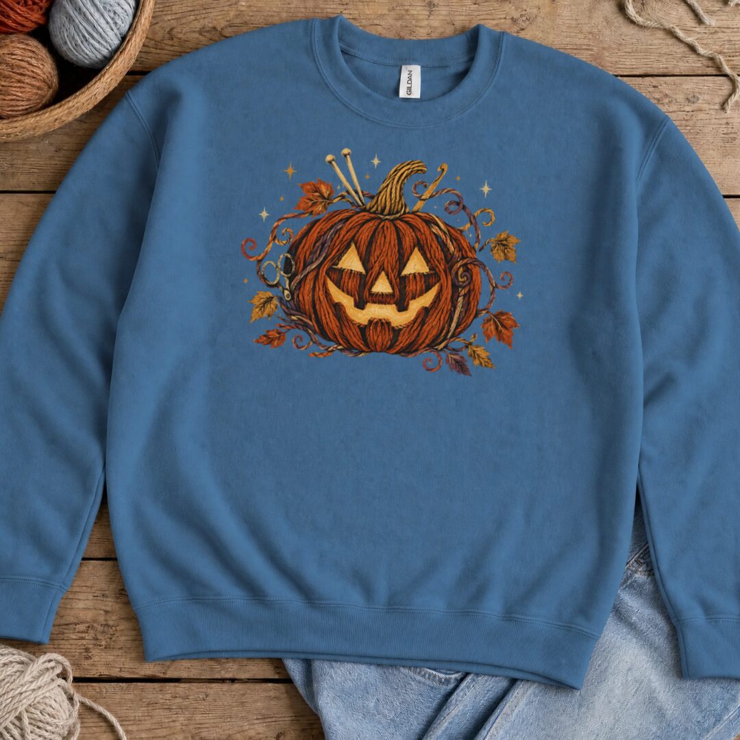 Knit Or Treat Sweatshirt Indigo Blue t-shirt