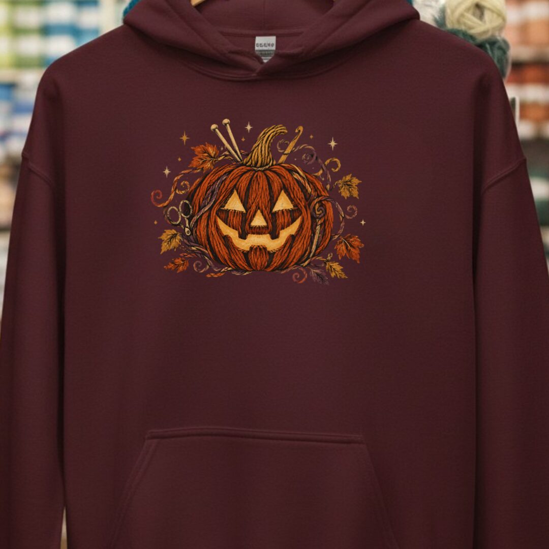 Knit Or Treat Hoodie Maroon t-shirt