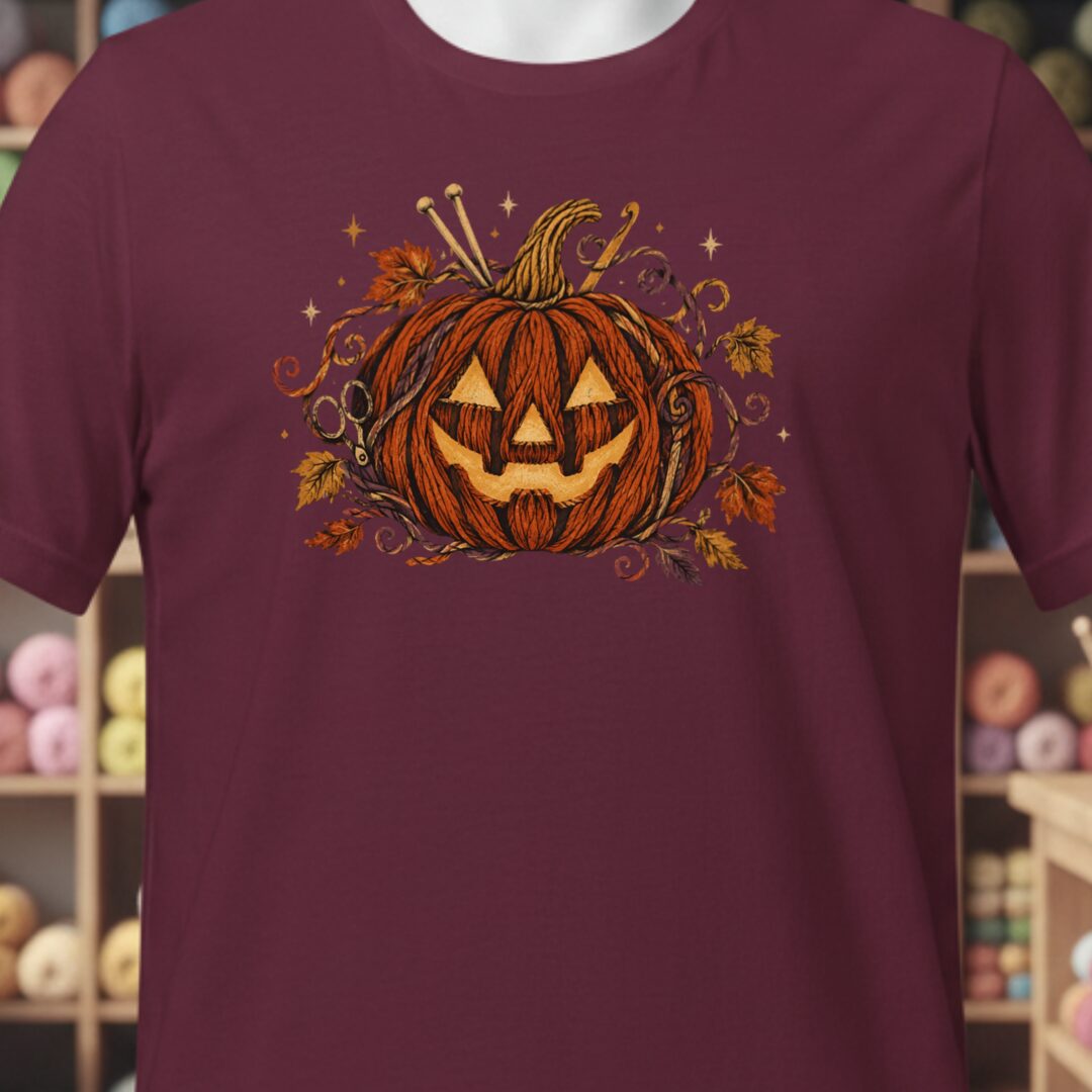 Knit Or Treat T-Shirt Maroon t-shirt