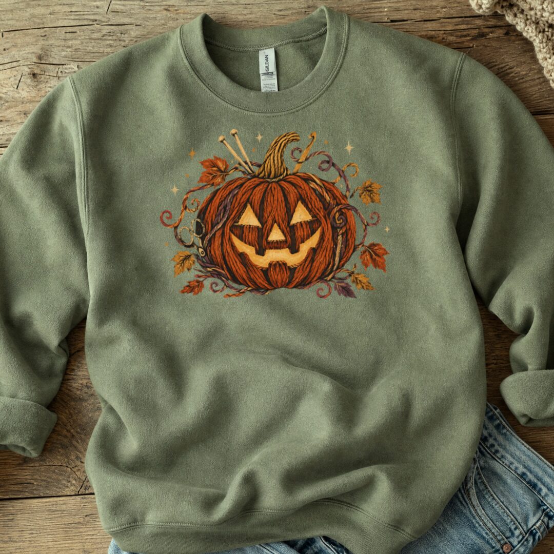 Knit Or Treat Sweatshirt Military Green t-shirt