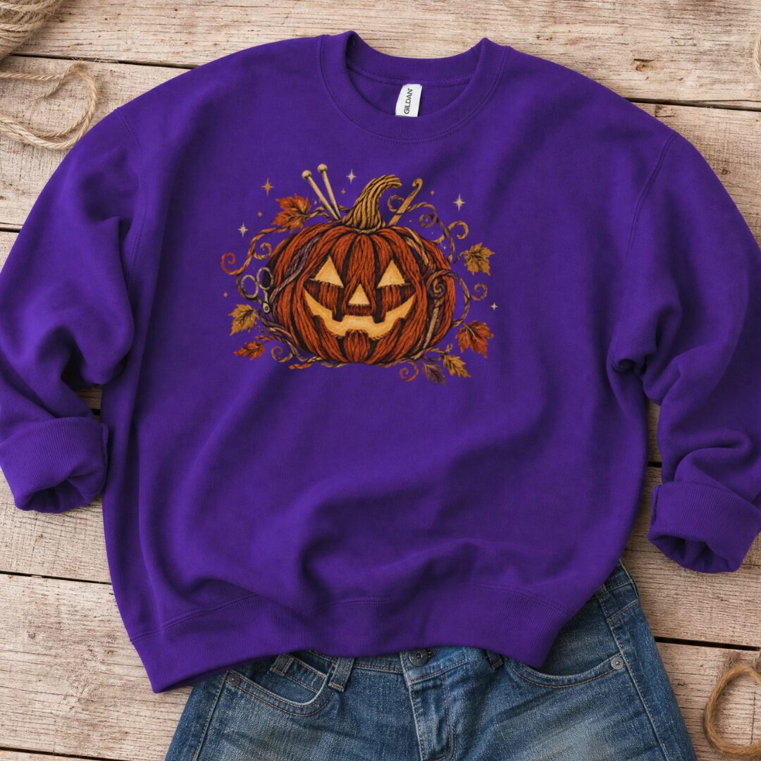 Knit Or Treat Sweatshirt Purple t-shirt