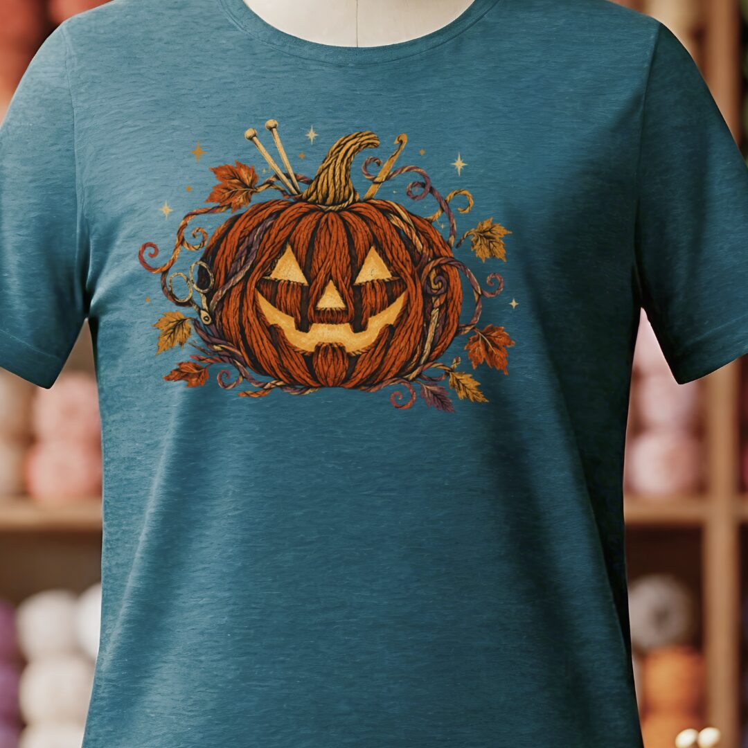 Knit Or Treat T-Shirt Teal Blue t-shirt
