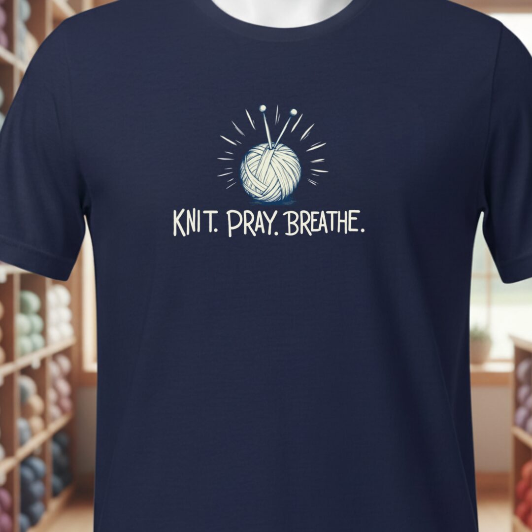 Knit Pray Breathe T-Shirt Navy t-shirt