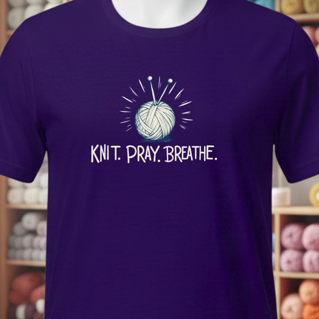 Knit Pray Breathe T-Shirt Purple t-shirt