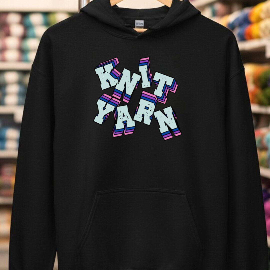 Knit Yarn Hoodie Black t-shirt