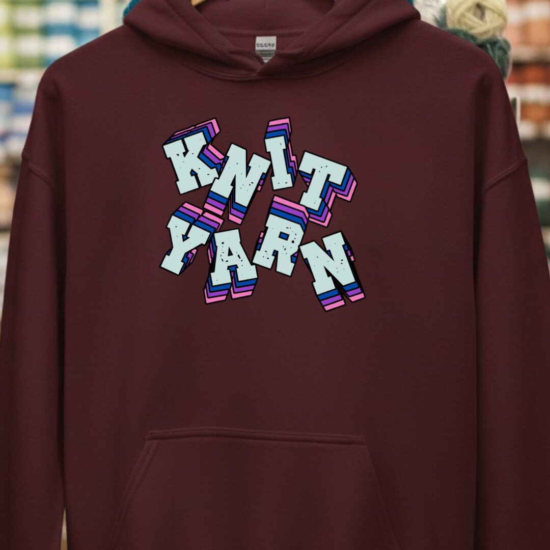 Knit Yarn Hoodie Maroon t-shirt