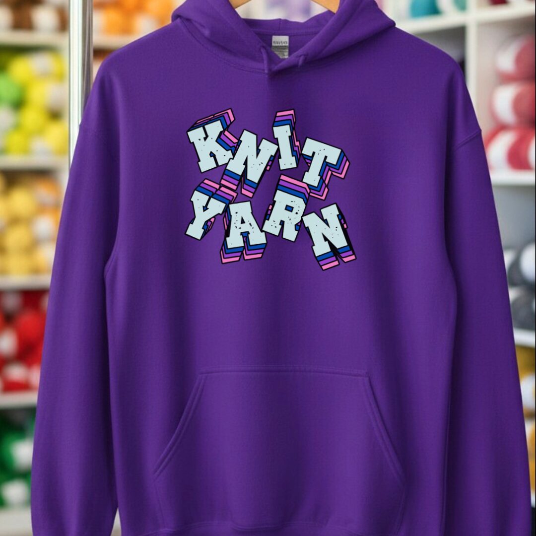 Knit Yarn Hoodie Purple t-shirt
