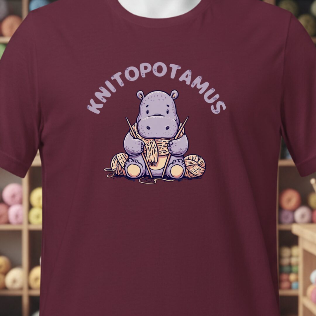 Knitopotamus T-Shirt Maroon t-shirt