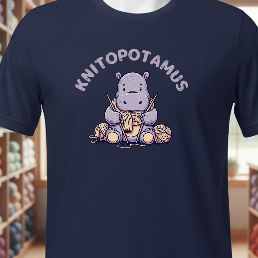 Knitopotamus T-Shirt Navy t-shirt