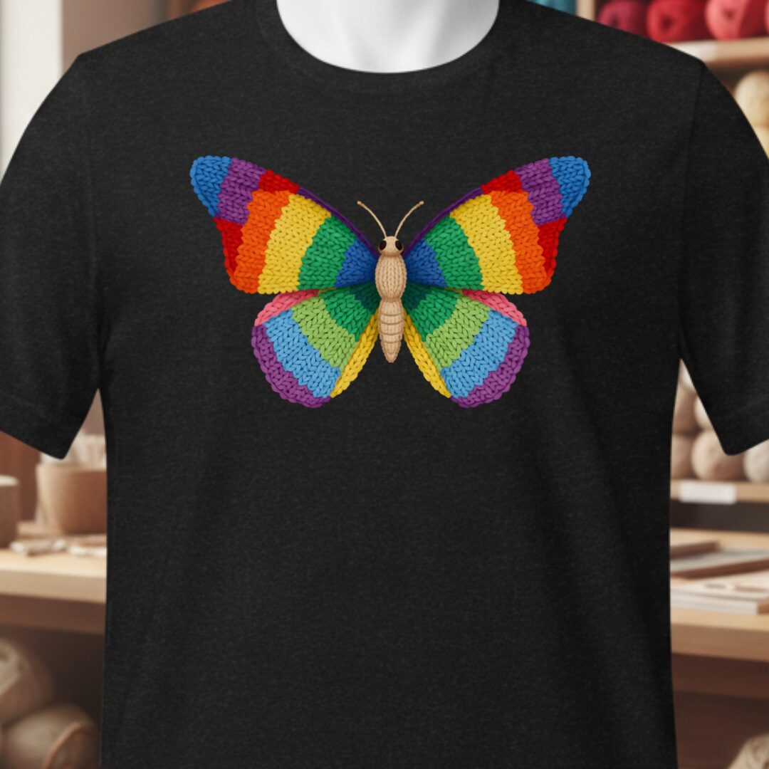 Knitted Butterfly T-Shirt Black t-shirt