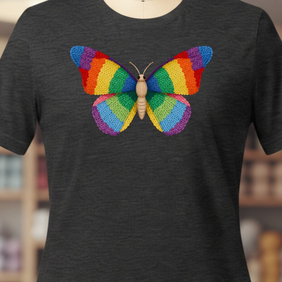 Knitted Butterfly T-Shirt Dark Grey t-shirt