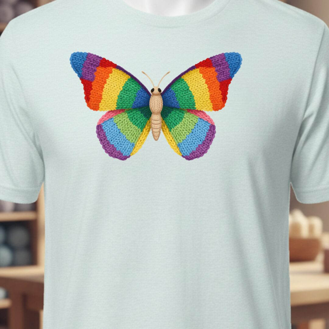 Knitted Butterfly T-Shirt Ice Blue t-shirt