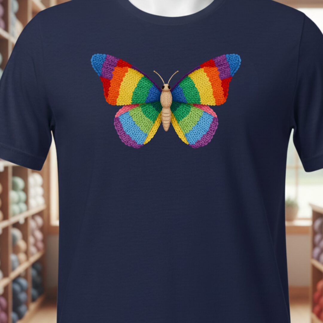 Knitted Butterfly T-Shirt Navy t-shirt
