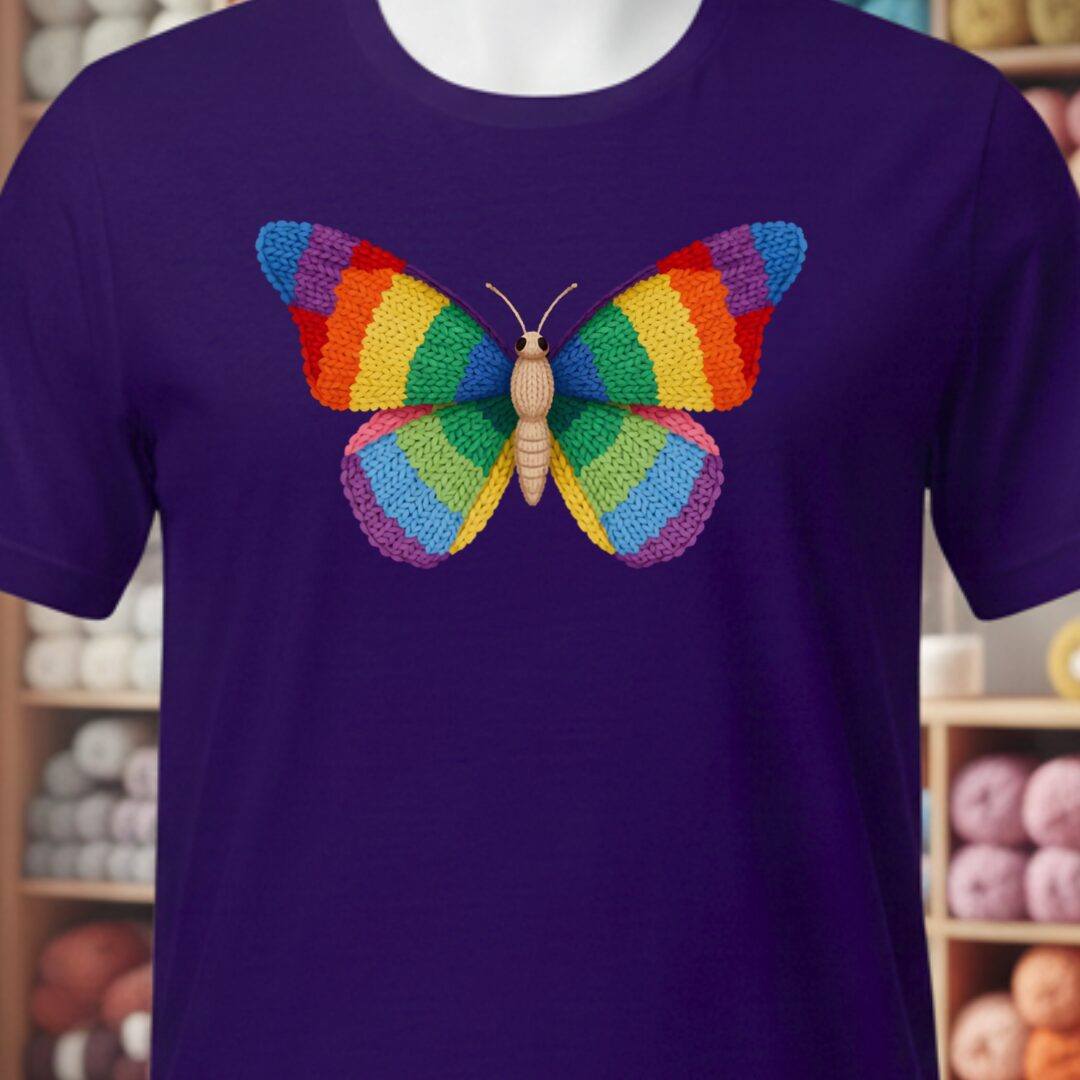 Knitted Butterfly T-Shirt Purple t-shirt