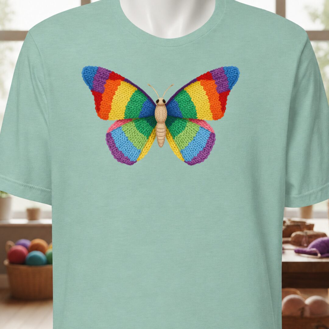 Knitted Butterfly T-Shirt Sea Breeze t-shirt