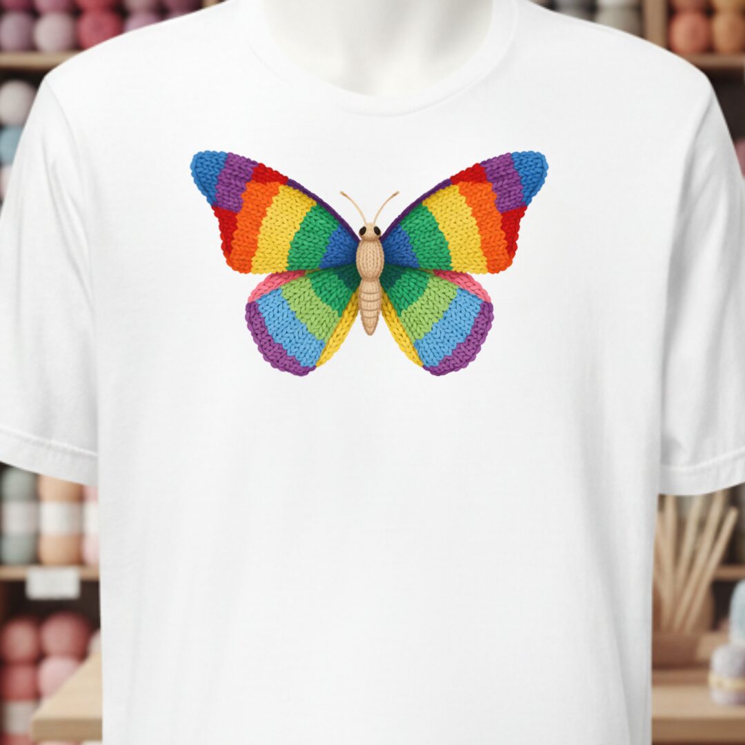 Knitted Butterfly T-Shirt White t-shirt