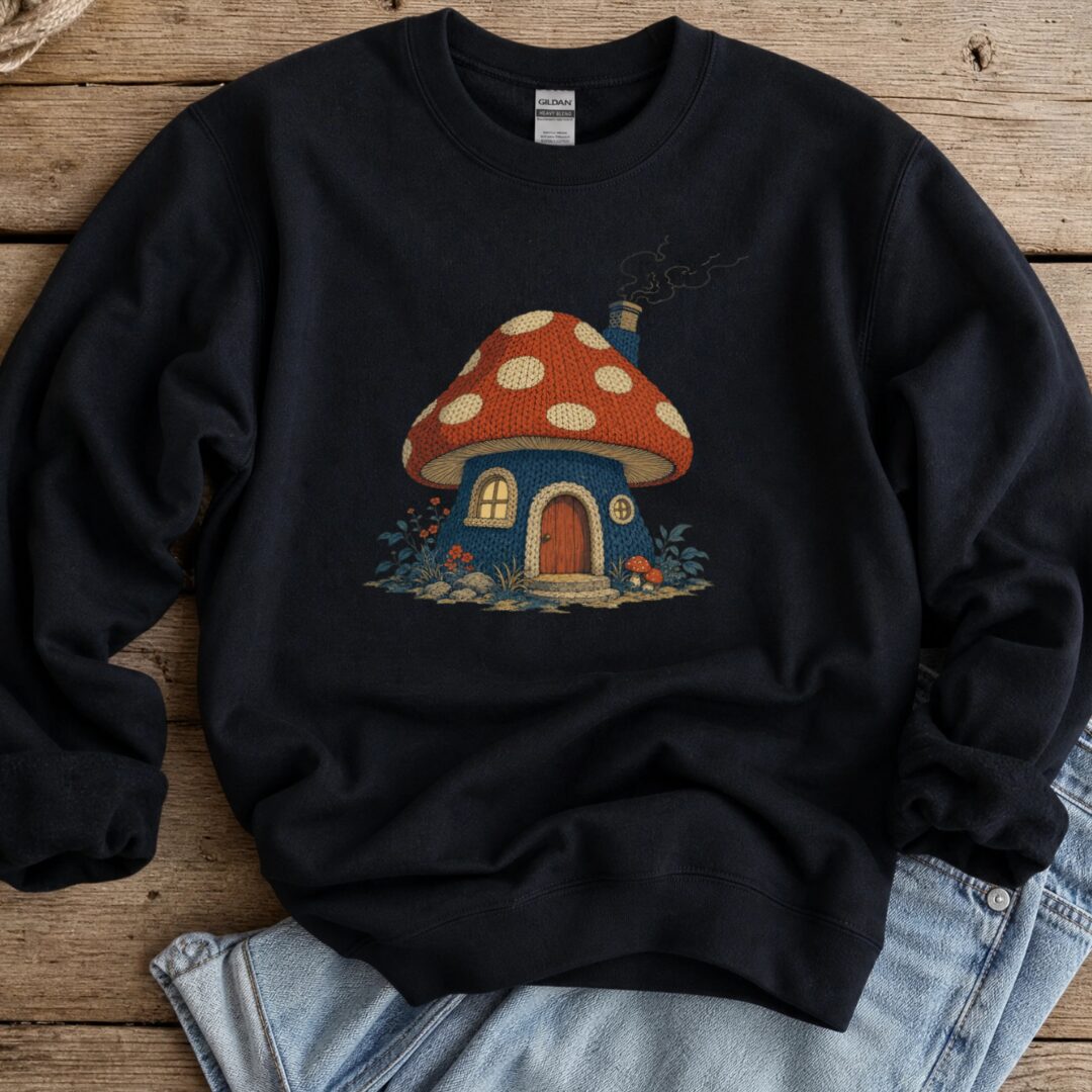 Knitted Cottage Sweatshirt Black t-shirt
