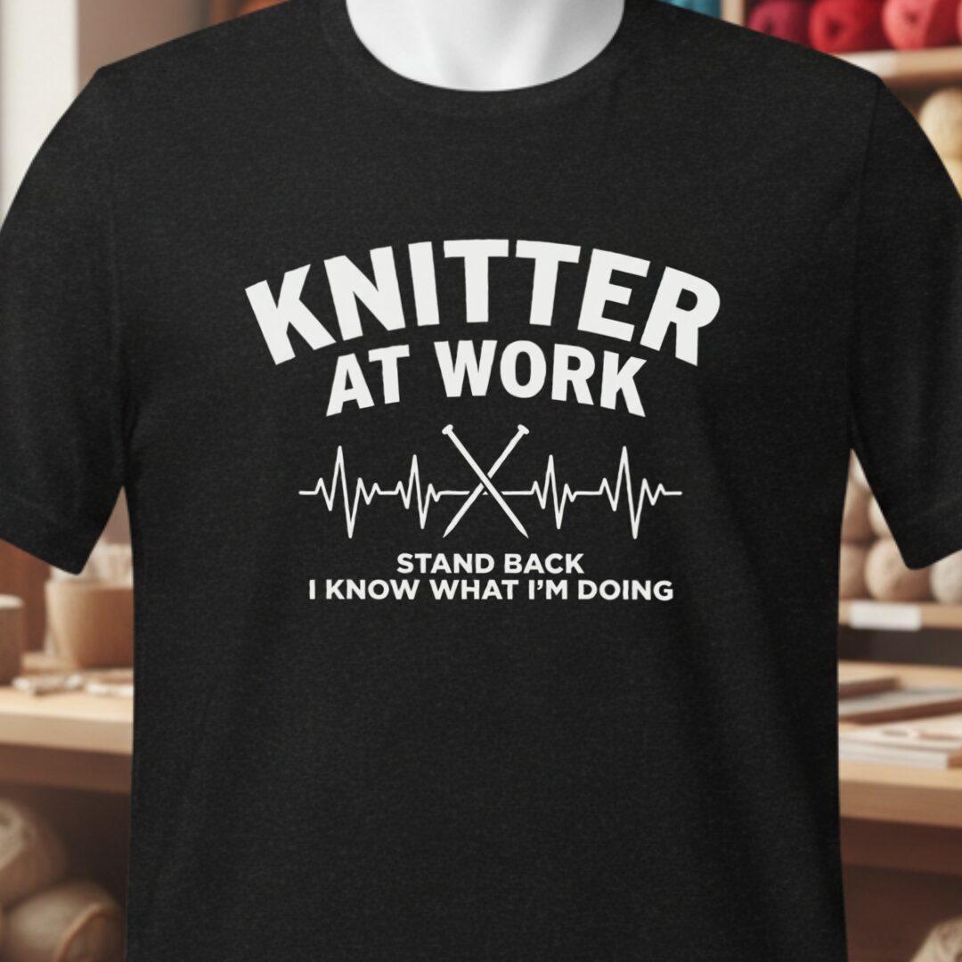 Knitter At Work T-Shirt Black t-shirt