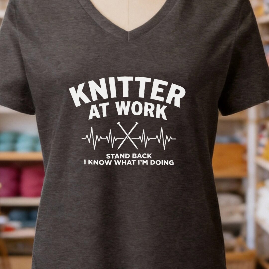 Knitter At Work Dark Grey V Neck.jpg