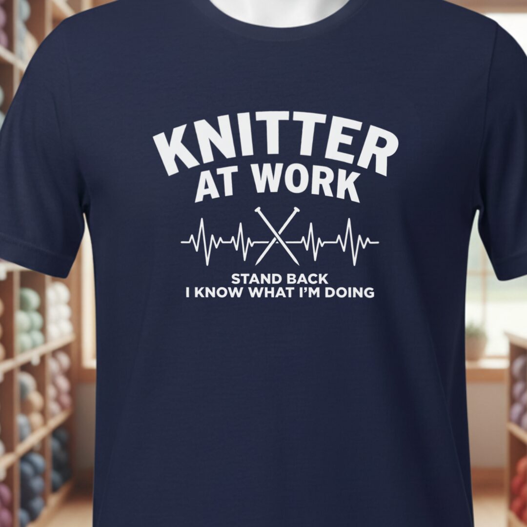 Knitter At Work T-Shirt Navy t-shirt