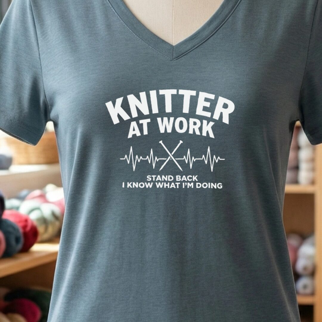 Knitter At Work Slate V Neck.jpg