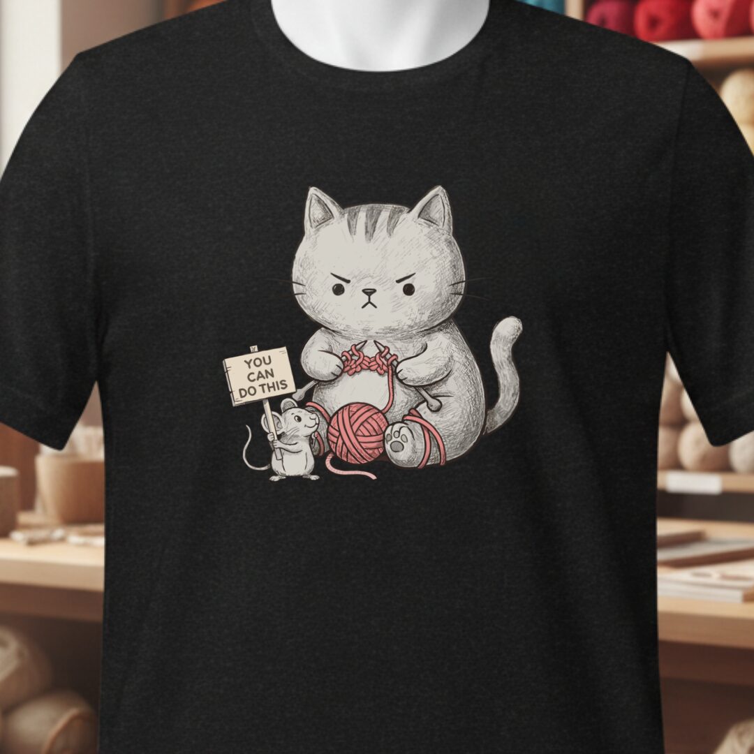 Knitter Support Mouse T-Shirt Black t-shirt