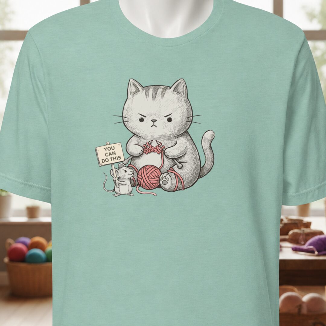 Knitter Support Mouse T-Shirt Sea Breeze t-shirt