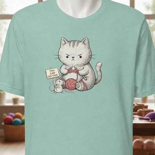 Knitter Support Mouse T-Shirt Sea Breeze t-shirt