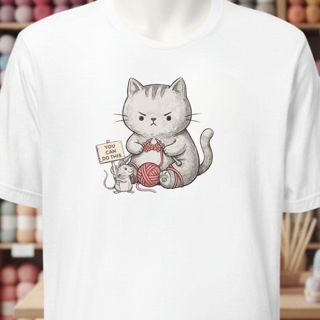 Knitter Support Mouse T-Shirt White t-shirt