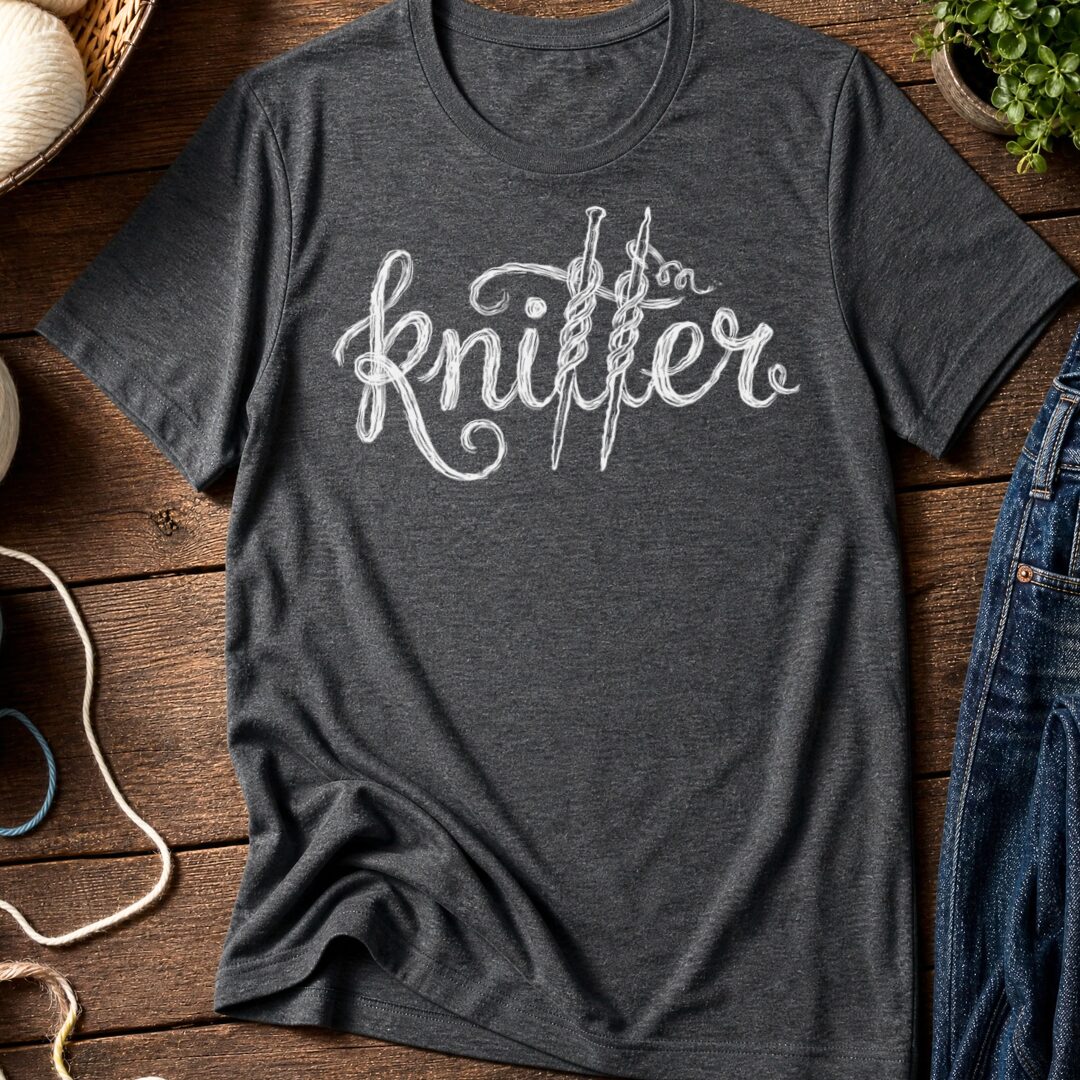 Knitter Text Dark Grey T-Shirt.jpg