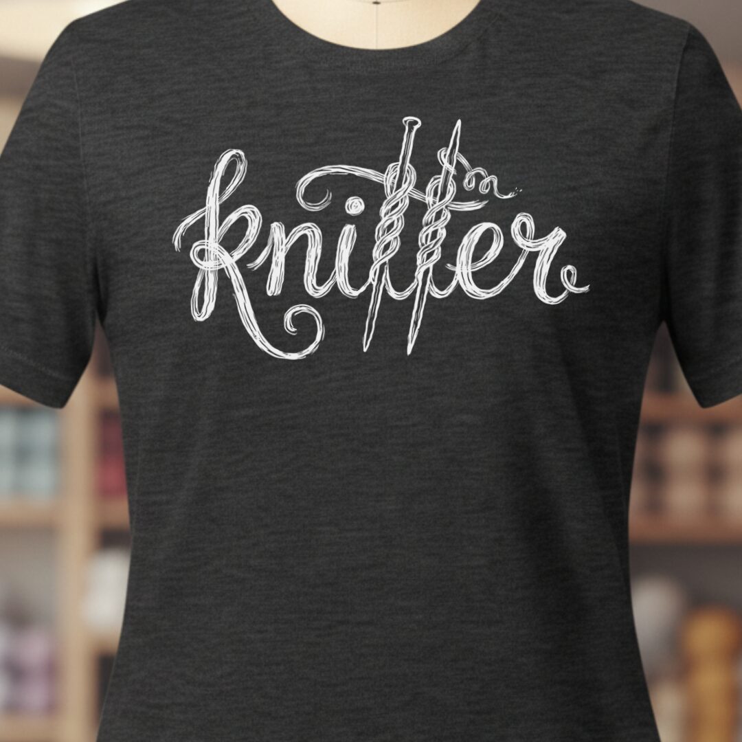 Knitter Text T-Shirt Dark Grey t-shirt