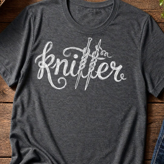 Knitter Text T-Shirt Dark Grey t-shirt