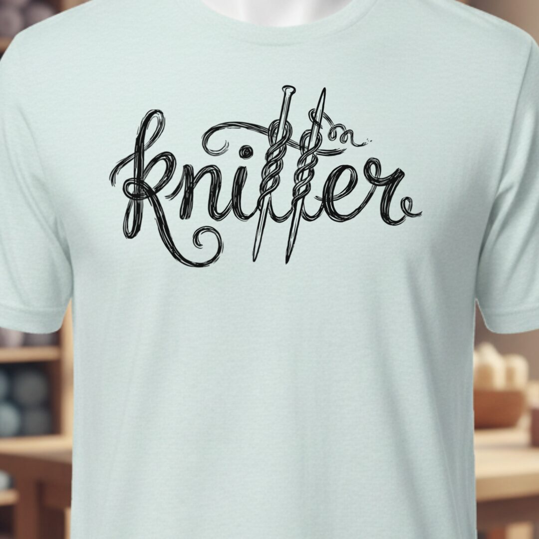 Knitter Text T-Shirt Ice Blue t-shirt