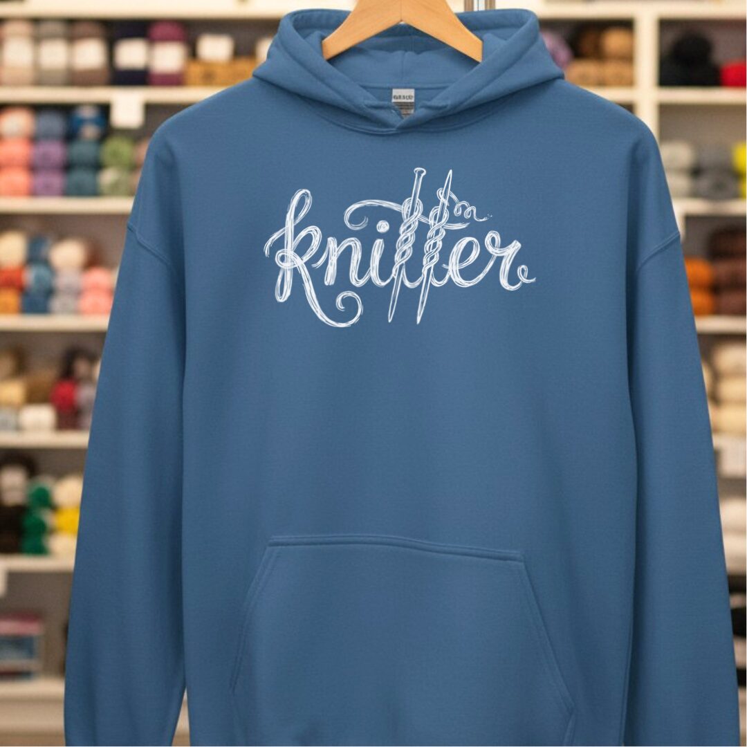 Knitter Text Indigo Blue Hoodie.jpg