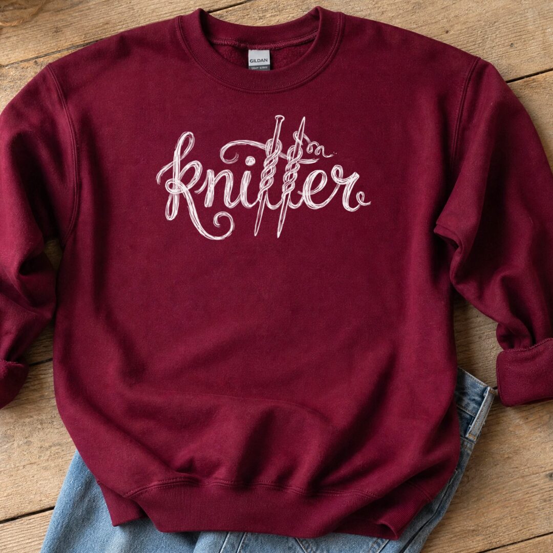 Knitter Text Maroon Sweatshirt.jpg