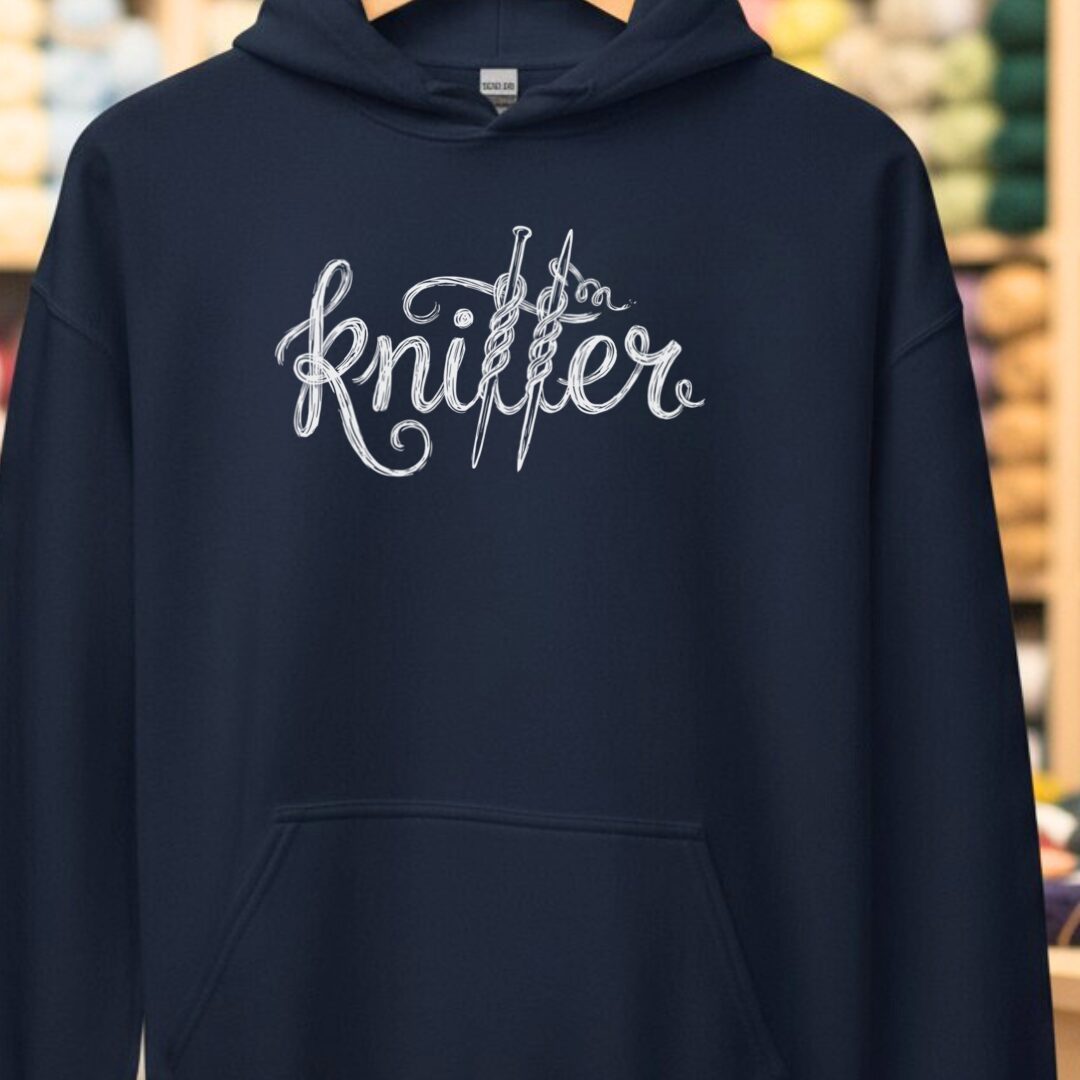 Knitter Text Navy Hoodie.jpg