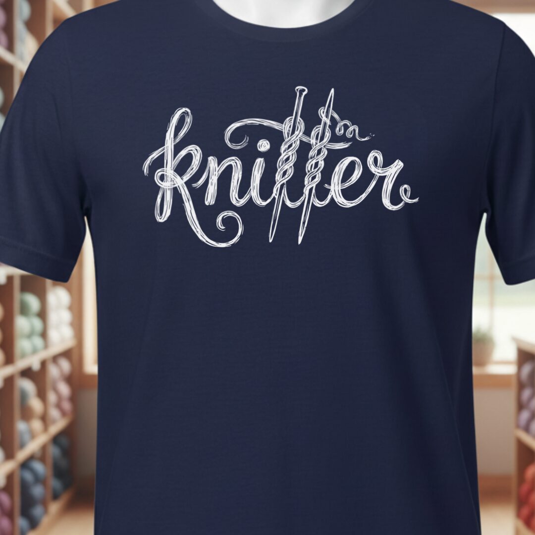 Knitter Text T-Shirt Navy t-shirt
