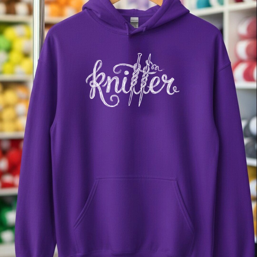 Knitter Text Purple Hoodie.jpg