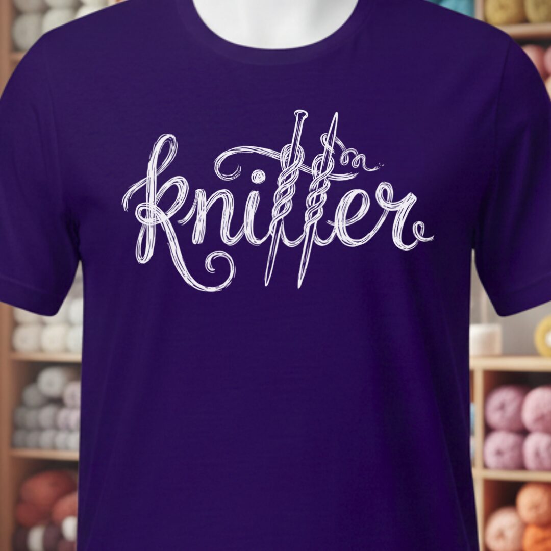 Knitter Text T-Shirt Purple t-shirt