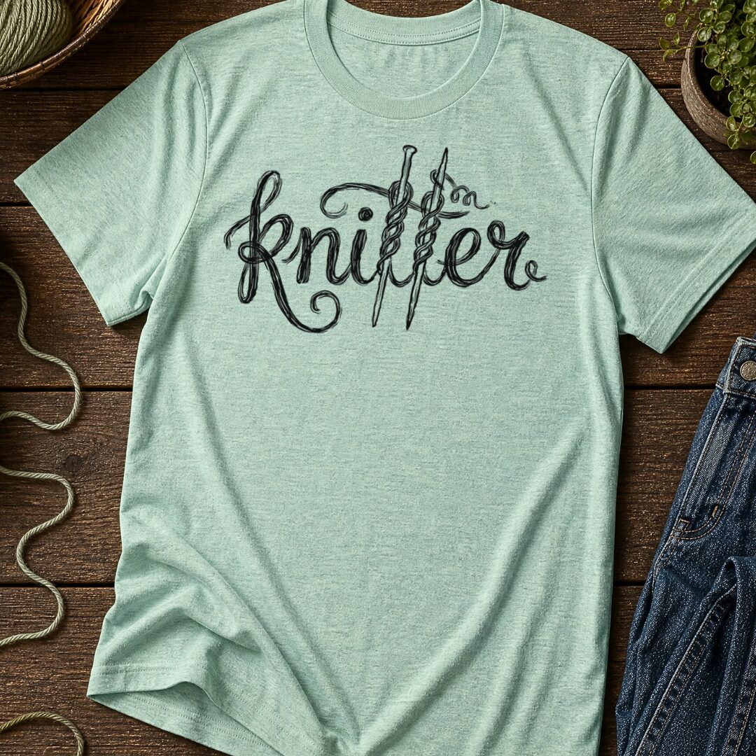 Knitter Text Sea Breeze T-Shirt.jpg