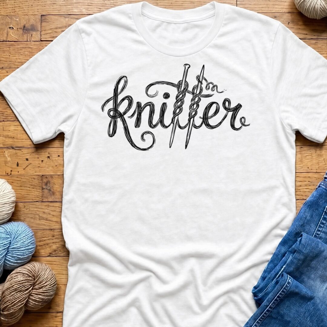Knitter Text White T-Shirt.jpg