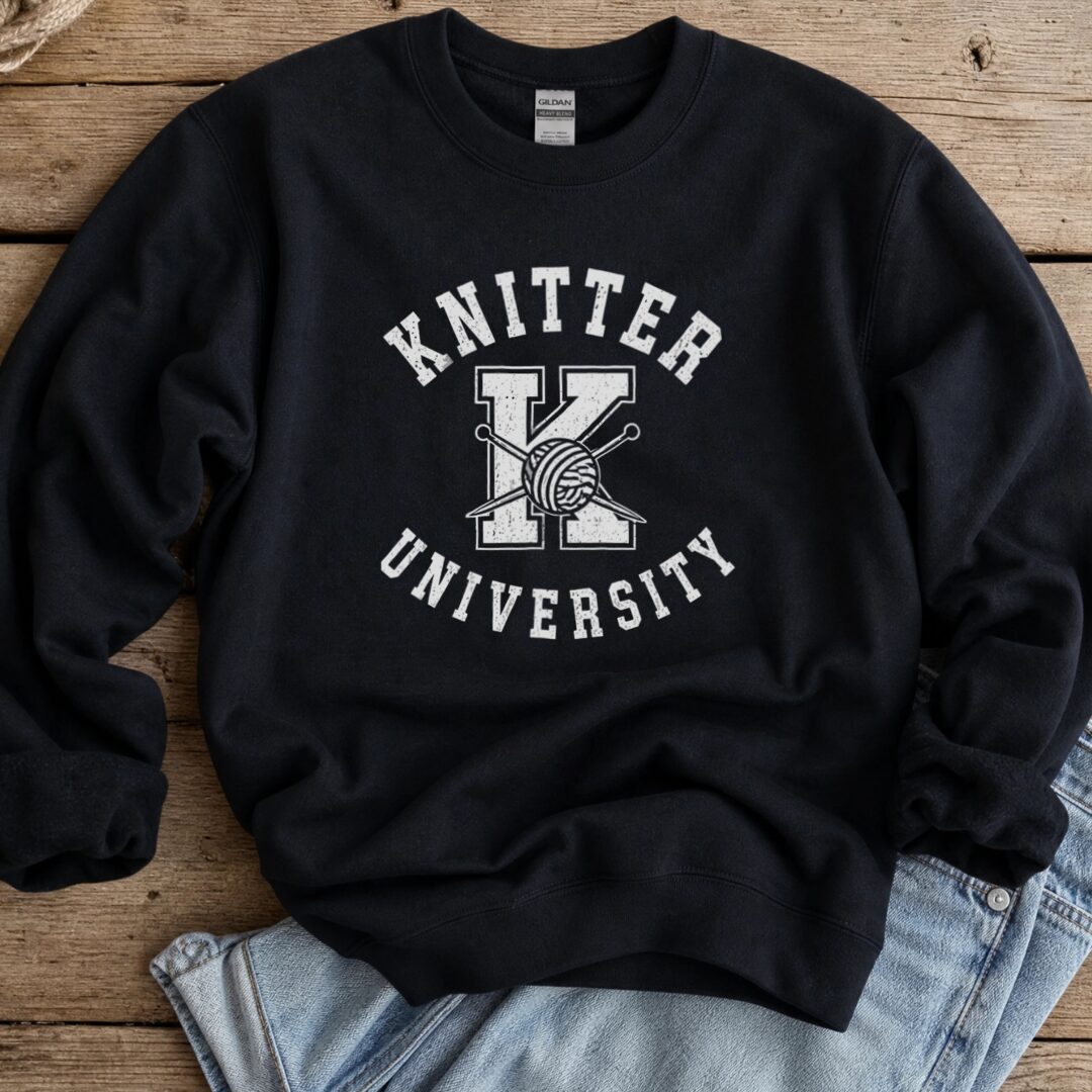 Knitter University Sweatshirt Black t-shirt