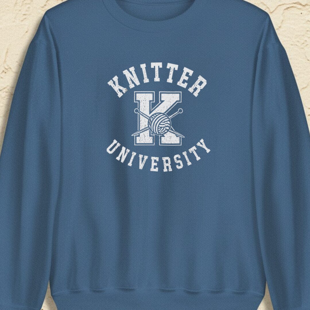 Knitter University Indigo Blue Sweatshirt.jpg